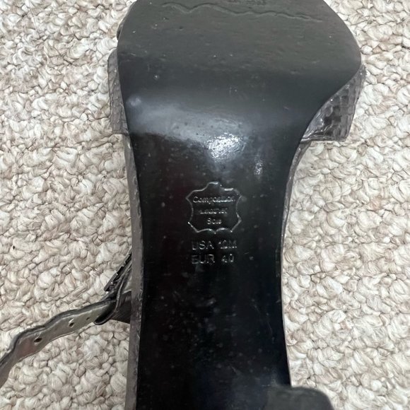 Nina strappy metal gray silver black heels size 10 - Picture 6 of 7